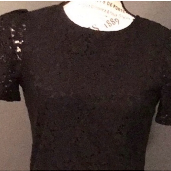 New Black Lace Short Sleeve Top - Picture 4 of 9